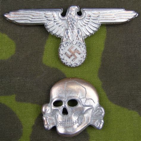 Reproduction Waffen Ss High Quality Metal Cap Skull And Eagle