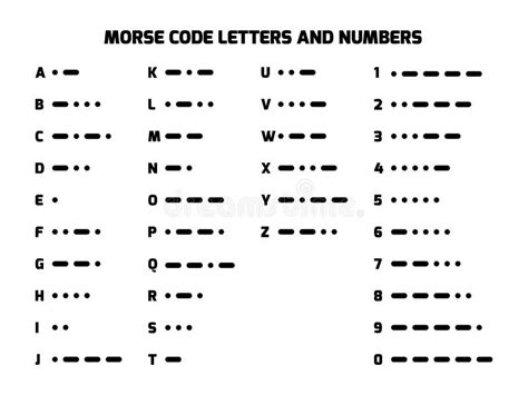 Alphabetillustration Des Internationalen Morsealphabets Vektor