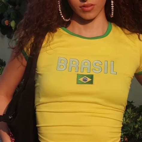 Y2k Cetakan Alfabet บราซิลย้อนยุคเสื้อครอปสตรีทเสื้อยืดแขนสั้นคอกลมแนวสตรีทฮาราจูกุสำหรับฤดูร้อน