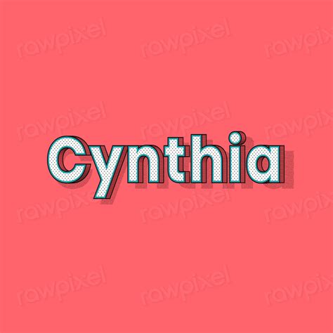 Cynthia Name Halftone Vector Word Free Photo Rawpixel