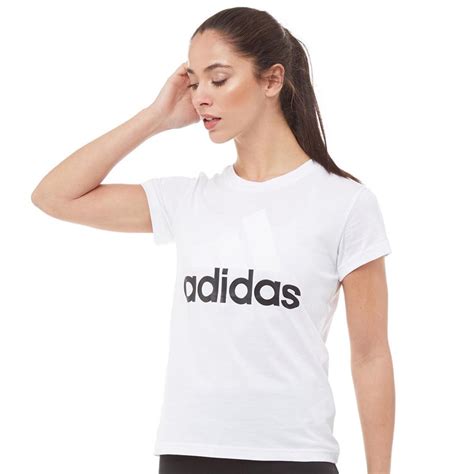 Buy Adidas Womens Essentials Linear Logo Slim T Shirt White