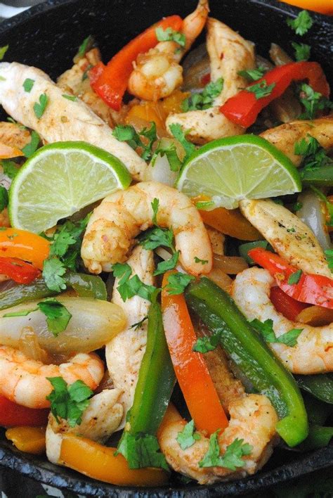 Use tongs to turn chicken. Cast Iron Skillet Shrimp and Chicken Fajitas | Recipe ...