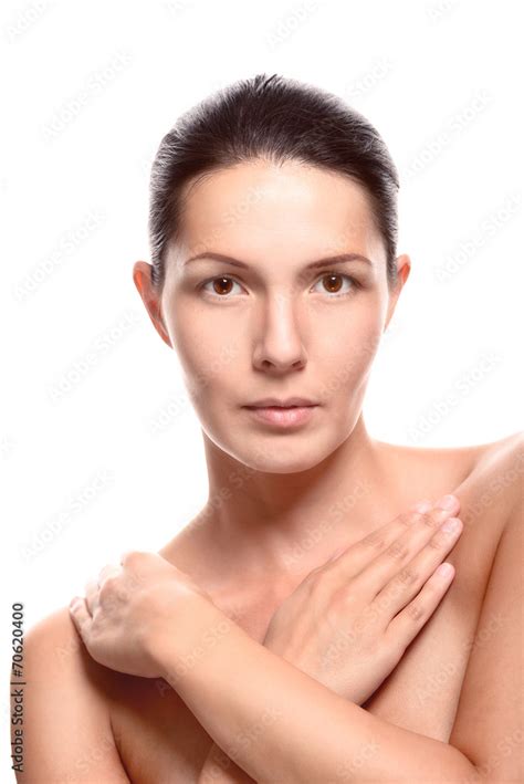 Hübsche Nackte Frau Verdeckte Ihre Brust Stock Foto Adobe Stock