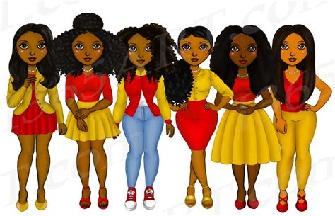 Sorority Girls Clipart Natural Hair Black Woman Black Girl Etsy