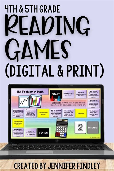 Reading Games 4th And 5th Grade Reading Centers W Digital Games 5th