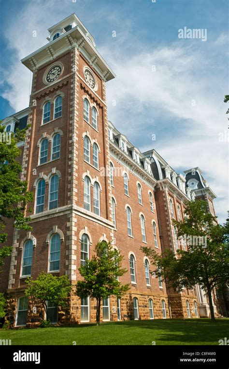 The South Tower Of Old Main On The University Of Arkansas Campus In