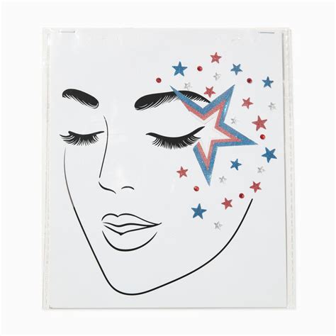Red White And Blue Glitter Star Face Stickers Claires Us