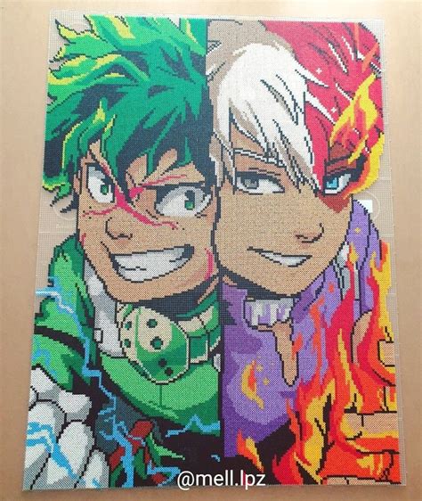 Mha Pixel Art Grid Todoroki Pixel Art Grid Minecraft Pixel Art Grid