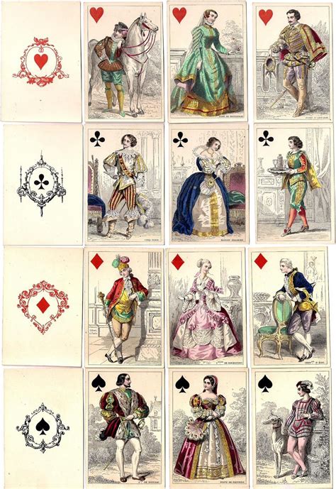 Jeu De Costumes Historiques Playing Cards Art Card Art Vintage