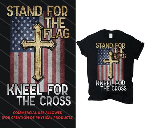 Stand For The Flag Kneel For The Cross Veterans Day Etsy