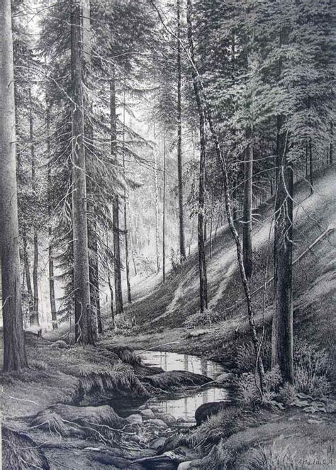Pin by SashIka Putilova on Всякое in 2019 | Landscape drawings, Pencil drawings of nature, Landscape