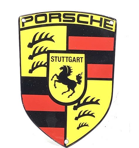 Porcelain Enameled Porsche Stuttgart Sign Ejs Auction And Appraisal