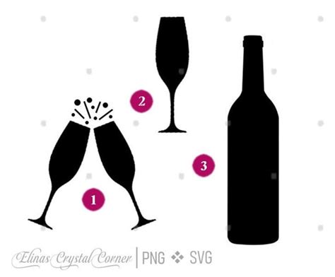 Wine Glass Cheers Wine Glasses Wine Bottle Svg Png File Etsy