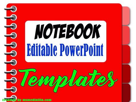 Notebook Powerpoint Slide Template Teaching Resources