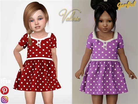 The Sims Resource Valerie Polka Dot Dress