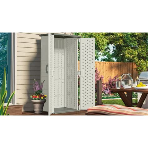 Suncast 22 Cu Ft Vertical Resin Storage Shed Kit Vanilla Bms1250