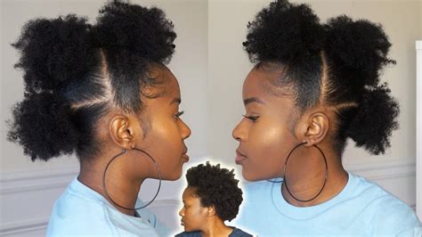 How To Do Afro Puffs Mohawk On Short 4c Natural Hair Quick And Easy Mona B Youtube
