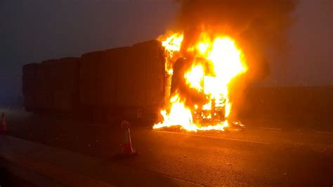 Lorry Fire Closes A1 At Catterick Tyne Tees Itv News
