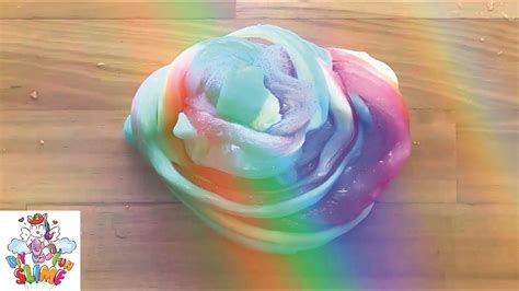 How To Make Fluffy Rainbow Slime Most Satisfying Asmr Youtube