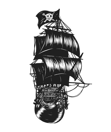 Pirate Ship Hand Drawing 1220826 Vector Art At Vecteezy
