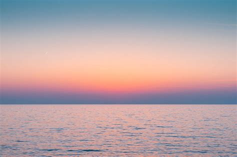 Colorful Dawn Sky Above The Calm Sea Horizon Free Stock Photo Picjumbo