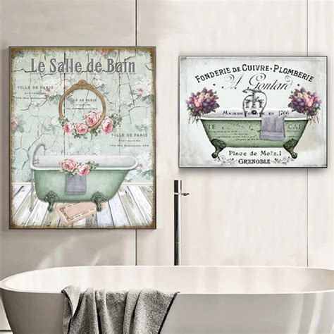le bain art nouveau style french bath shabby chic french bath sign country french decor sign