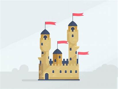 Castle Dribbble Animation 2d Scene Icon Flat