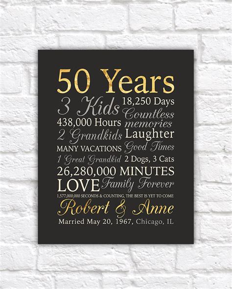 Maybe you would like to learn more about one of these? 50th Anniversary Gift, Gold Anniversary, 50 Years Wedding ...
