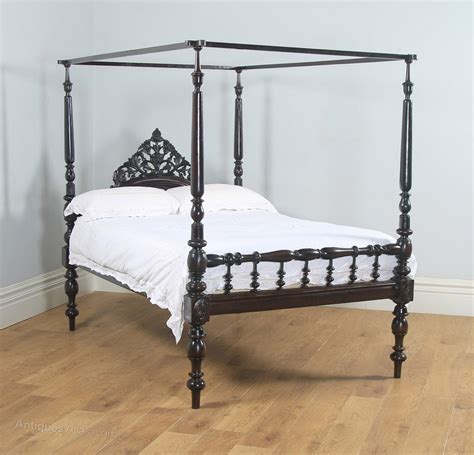 4ft 6 Victorian Anglo Indian Double 4 Poster Bed Antiques Atlas