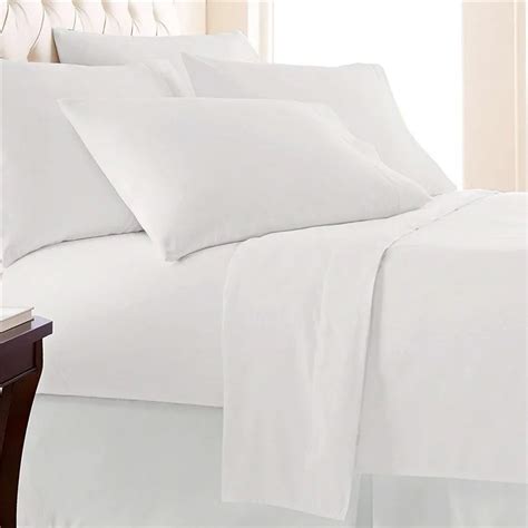 400 Thread Count 100 Long Staple Cotton White Sateen Weave Bed Sheets