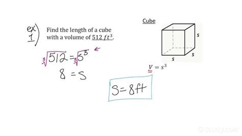Finding The Side Length Of A Cube Given Its Volume Algebra