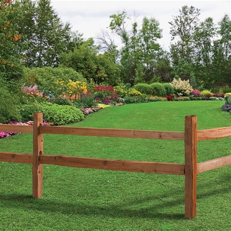 You will be able to see your fence go up, piece by piece. 10 ft. Color-Treated Western Red Cedar Split Fence Rail ...