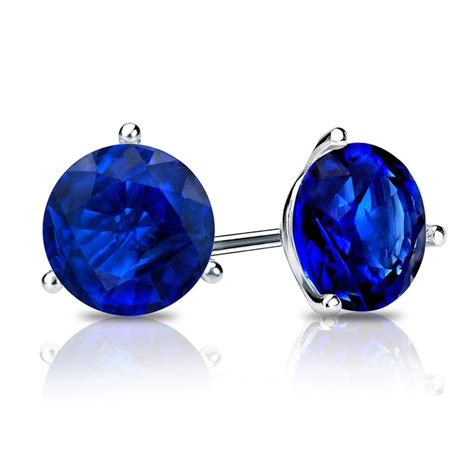 Rare Sapphire Earrings Studs Blue Sapphire Earrings Uk Etsy