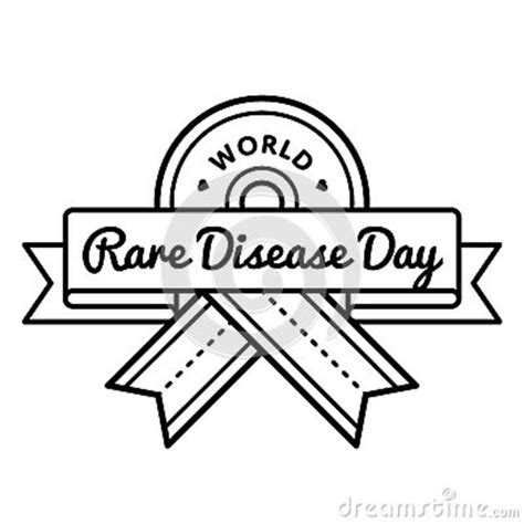 World Rare Disease Day Greeting Emblem Stock Illustration