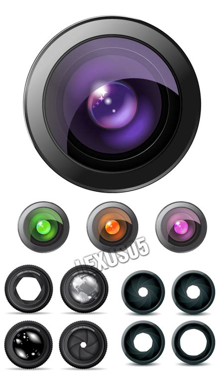 Quality Graphic Resources Camera Lenses Vector Illustration