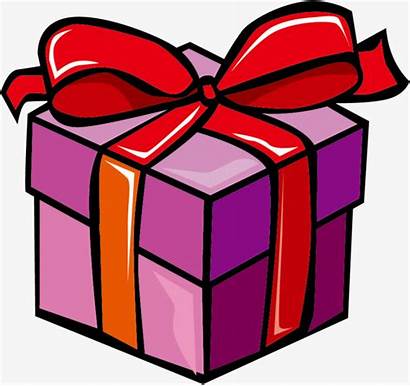 Gift Present Clipart Drawing Cartoon Box Purple
