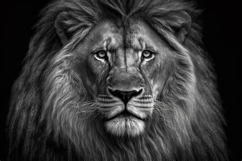 23000 Lion Face Black White Pictures