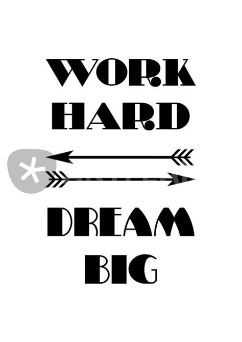 Work Hard Dream Big Inspirational Quote Graphicillustration Art