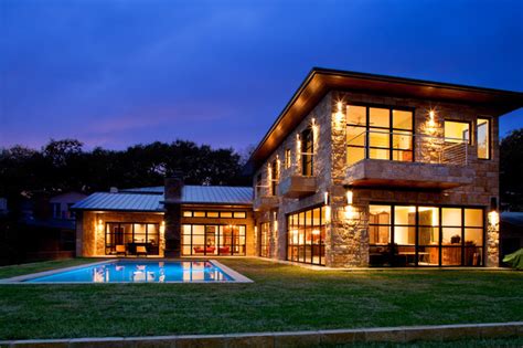 Lake Austin Waterfront Home Contemporary Exterior Austin By