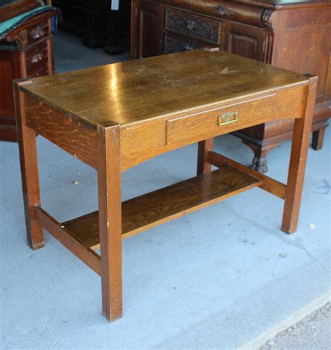 Bargain Johns Antiques Arts And Crafts Mission Oak Library Table