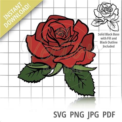 Rose Svg Flower Svg Single Rose Svg File For Cricut Layered Flower Svg Flower Decal Svg Layered