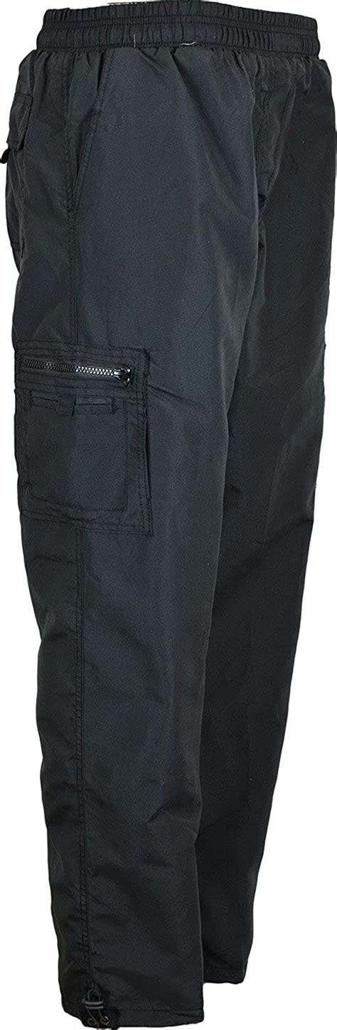 Mens Trousers With Thermal Lining Combat Style Elasticated Waist With