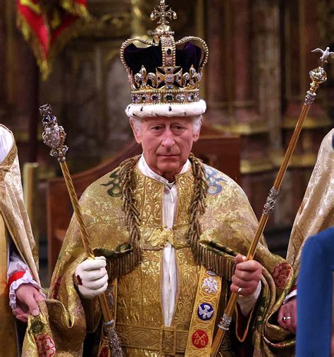 See King Charles In His 2 Crowns On Coronation Day