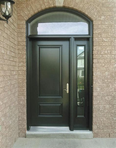 steel 1 panel 3QTR lite solid black full sidelite frosted ...