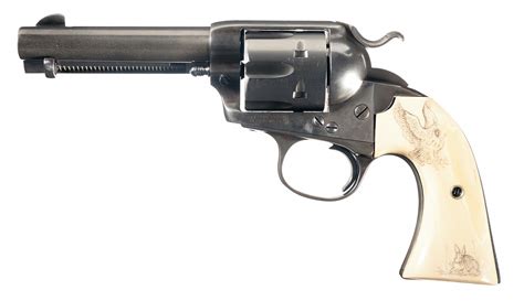 Colt Bisley Model Single Action Army Revolver With Custom Scrimshaw