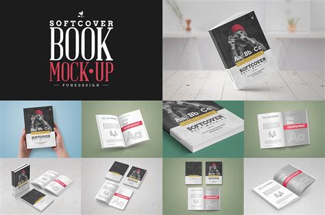 book mock  softcover edition print mockups creative market