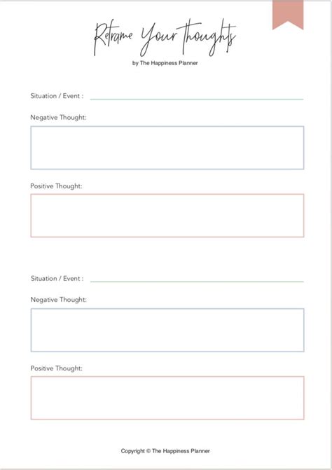 Reframe Your Thoughts Printable Happiness Is A State Of Mind It Lies