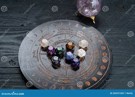 Zodiac Horoscope with Divination Dice Stock Photo - Image of aquarius