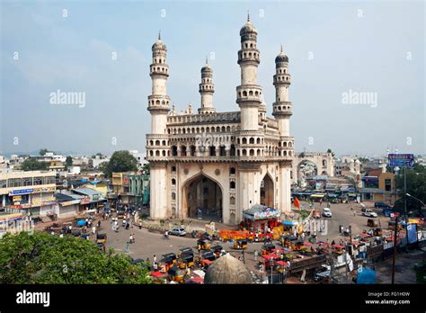 Charminar Mosque And Temple Hyderabad Andhra Pradesh Telengana