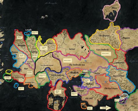 A Song Of Ice And Fire A Map Of Westeros And Essos